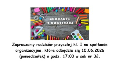 Zebranie z rodzicami przyszłych klas I
